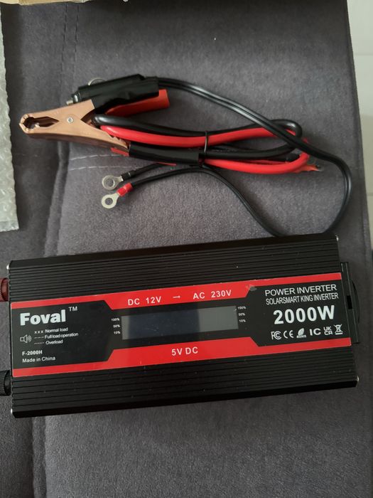 Inversor de Corrente FOVAL 2000W (12V para 230V) - NOVO A ESTREAR