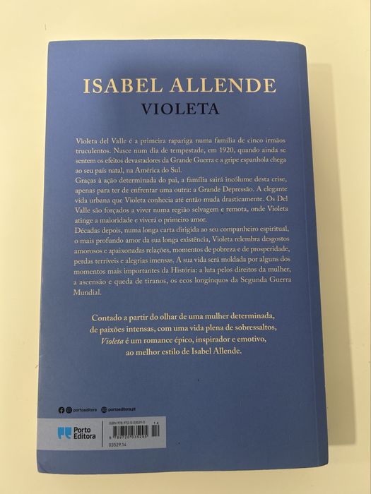 Livro Violeta de Isabel Allende