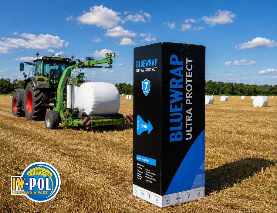 Folia do sianokiszonki Blue Wrap 750mm - plastikowa rolka