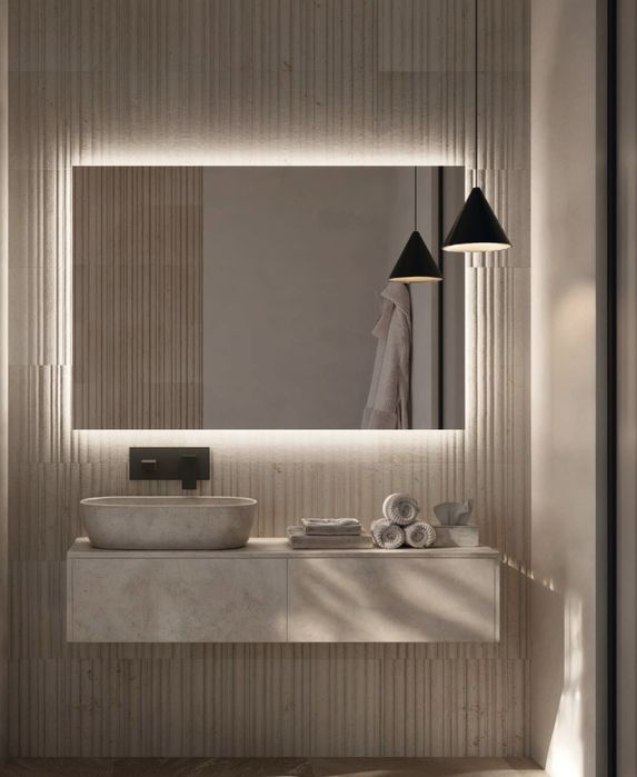 Espelho com luz led 70x80