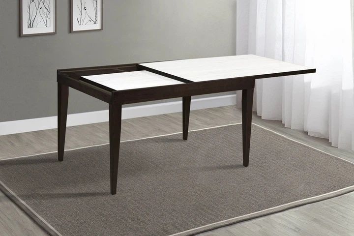 Стіл обідній розкладний Мікс Меблі Діоніс венге / біле скло