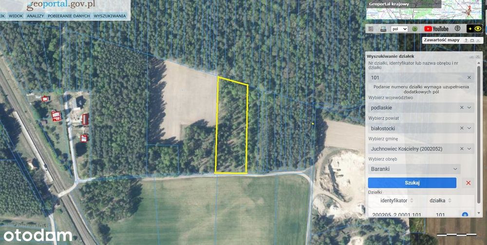 Działka leśna 640m2,powiat białostocki