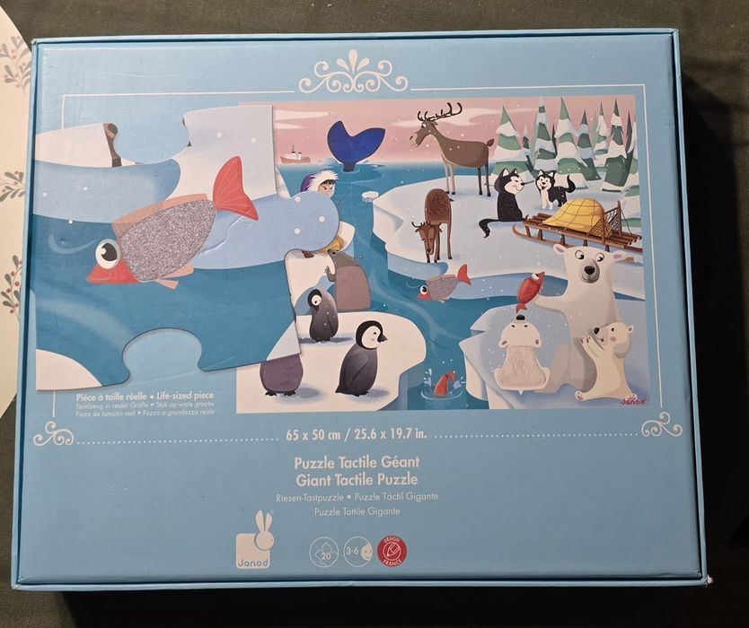 LODOWA KRAINA puzzle dotykowe sensoryczne JANOD