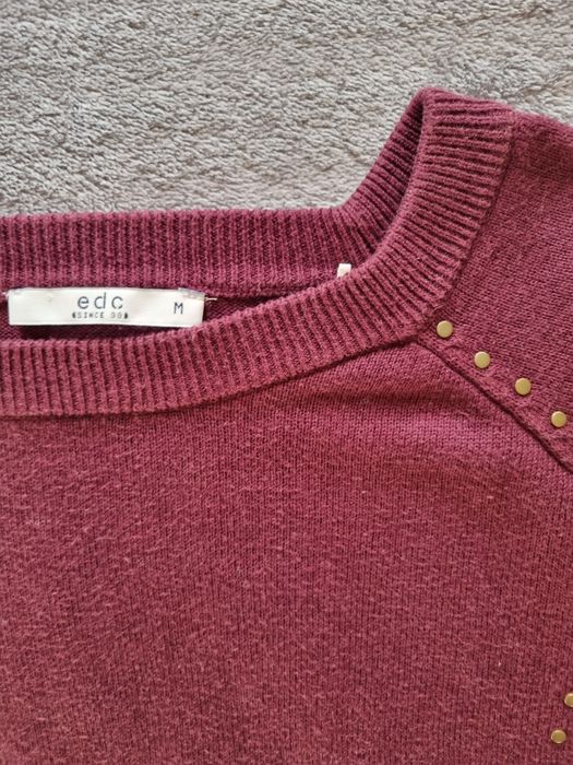 Bordowy Luźny sweter 40/42