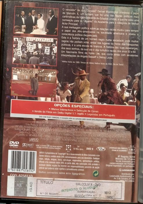 DVD Malcolm X com Denzel Washington