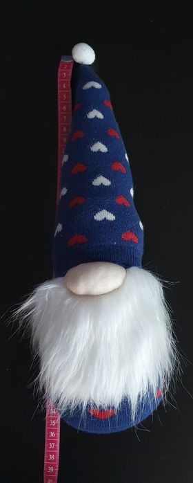 Skrzat Krasnal miekki w serca 37 cm WALENTYNKI