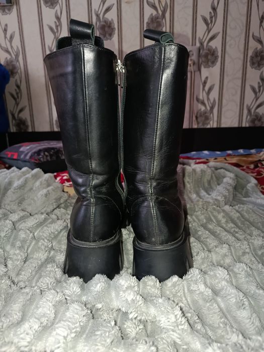 Ботинки женские берцы на шнурках натуральные