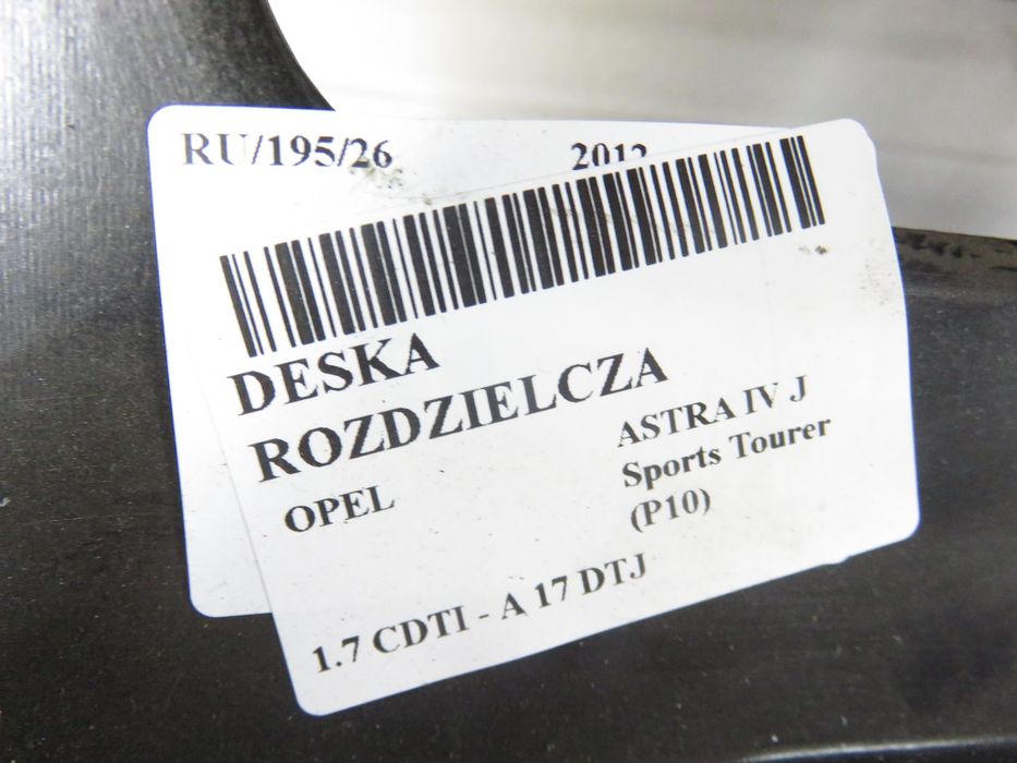 Deska Opel Astra J Oryginał Pasy Poduszki Demontaż