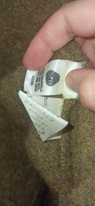 Casaco de inverno de pura lã, cor Kaqui