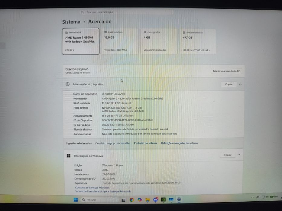 HP OMEN 15 GAMING | Ryzen 7 | GTX 1650 Ti | 16GB RAM | 144Hz