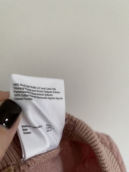 Spodnie wełna 100% noa noa 92 luźne pudrowy róż