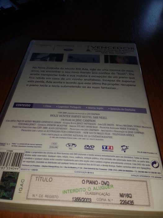 Dvd filme o Piano