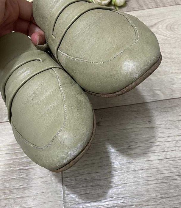 Шкіряні оливкові туфлі, лофери, кожаные туфли INUOVO, р.41