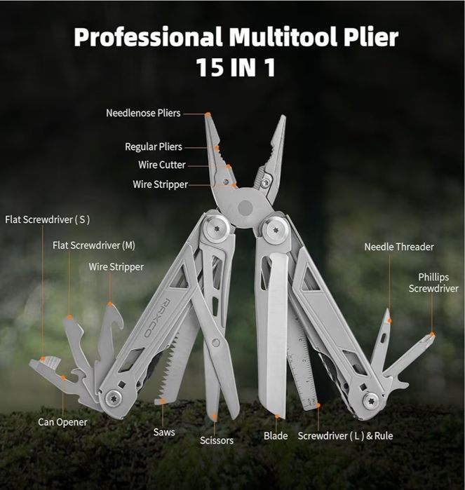 Multitool RAXCO 15 w 1 Szczypce wielofunkcyjne  Outdoor Prezent