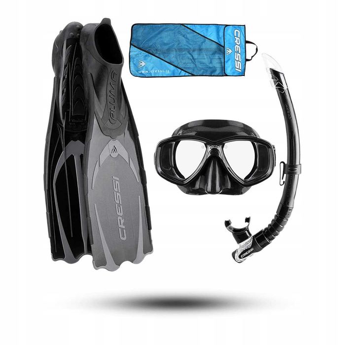 Zestaw do nurkowania Cressi Pluma bag czarny 45-46