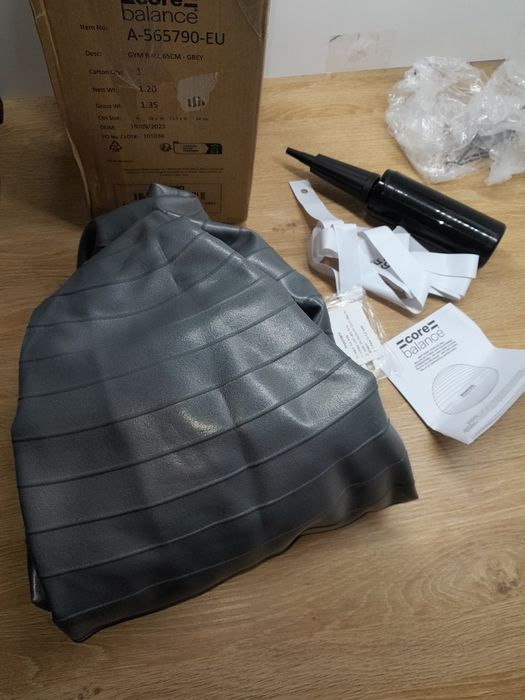 Piłka balance core 65cm do ćwiczeń fitness z pompką szara