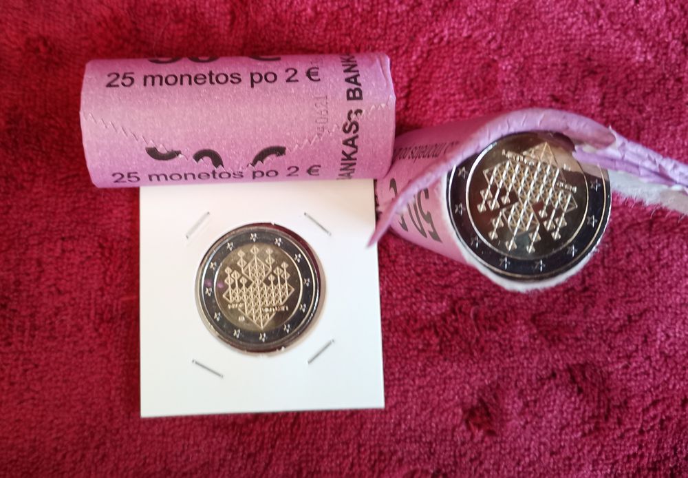 Moeda comemorativa "jardins de palha" de 2€ Lituânia 2024