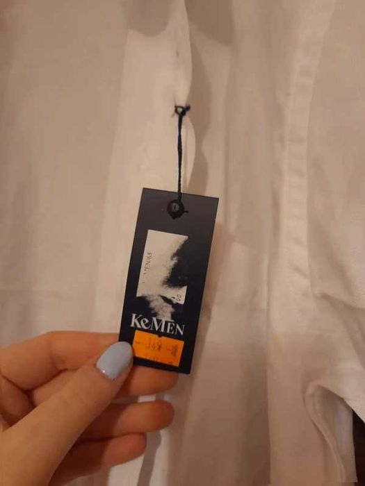 Biała męska koszula Kemen rozm XL Slim Fit