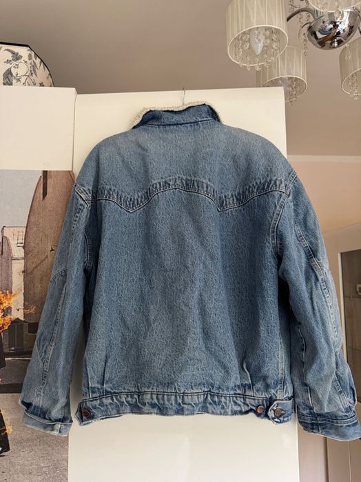 Kurtka jeansowa vintage z kożuszkiem
