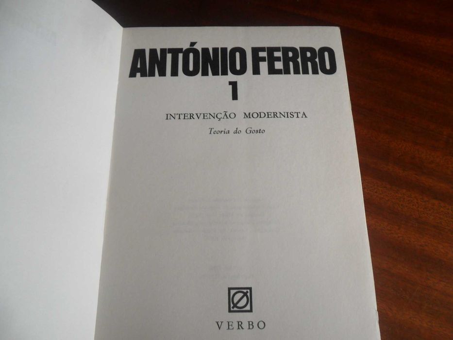 "INTERVENÇÃO MODERNISTA" -Teoria do Gosto de António Ferro -1ª Ed 1987