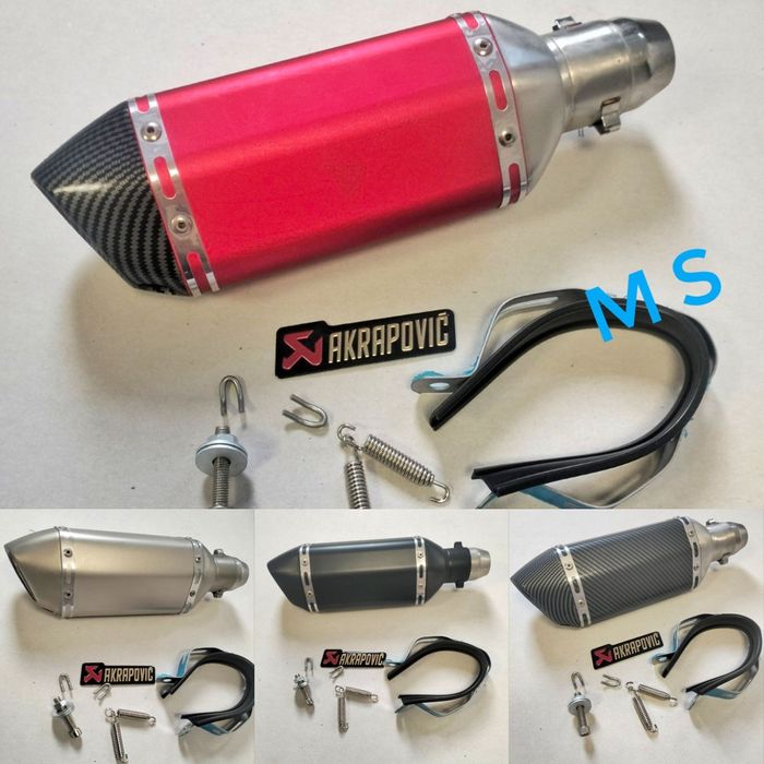 Універсальний прямоточний глушник до мотоциклу Akrapovic 31 37 47 см