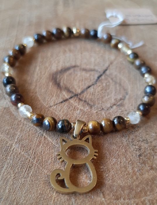 Bransoletka OCHRONNA Tygrysie oko Cytryn Kot