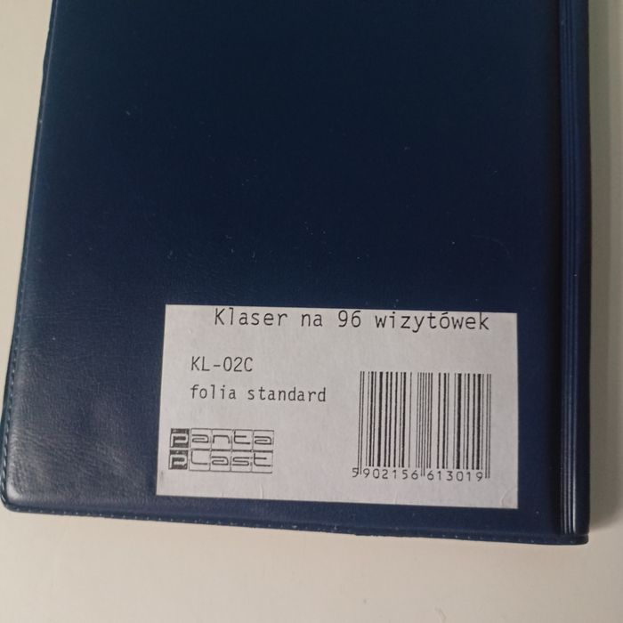 Granatowy klaser na karty wizytówki PRL