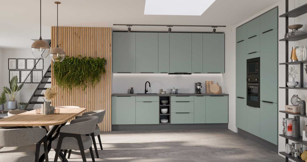 Zestaw mebli kuchennych Aria 300 cm- Aquamarine - Sprzedaż na szafki !