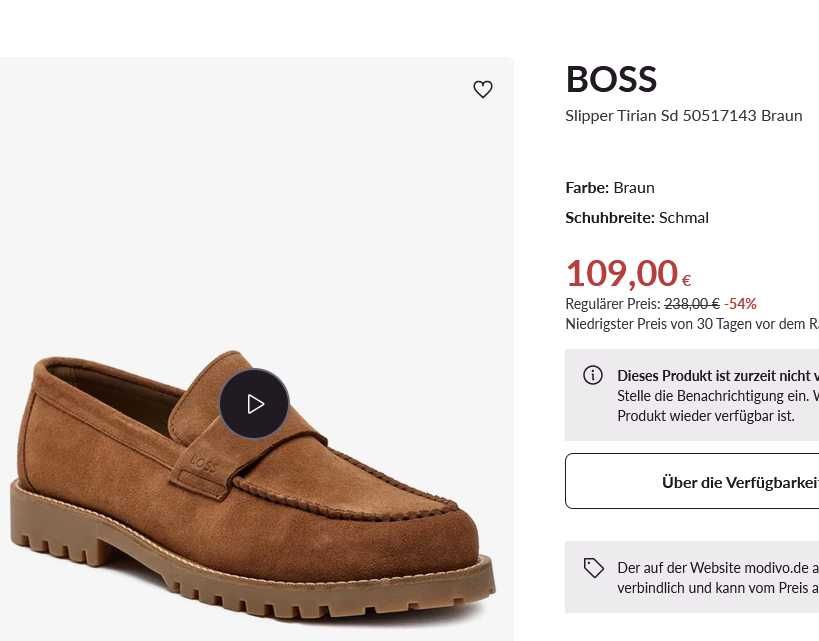 Туфлі чоловічі мокасини Boss Slipper Tirian Sd 50517143 Braun, 41р