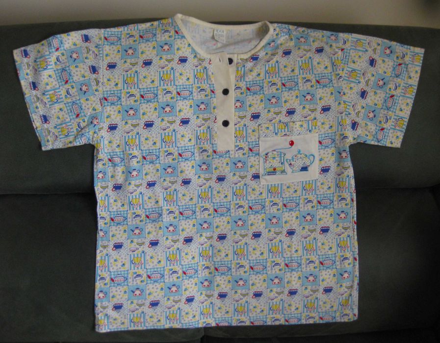 Pijama Camisola e Calão Tons Azuis NOVO