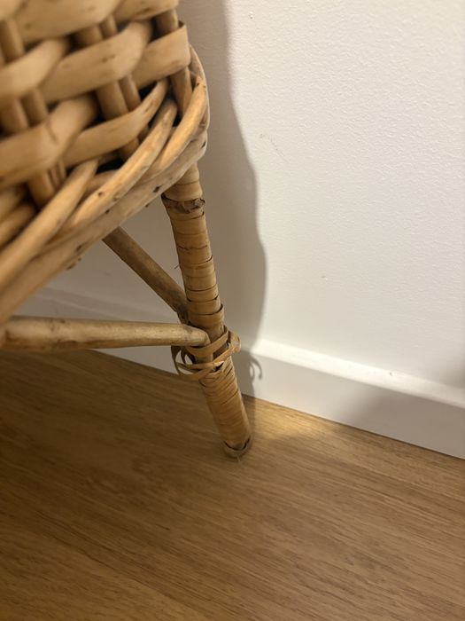 Berço Vintage de Vime / Rattan com Colchão