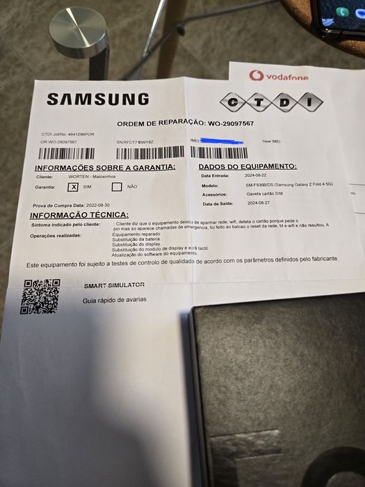 Samsung Galaxy Z Fold4 256GB + Capas + Fatura