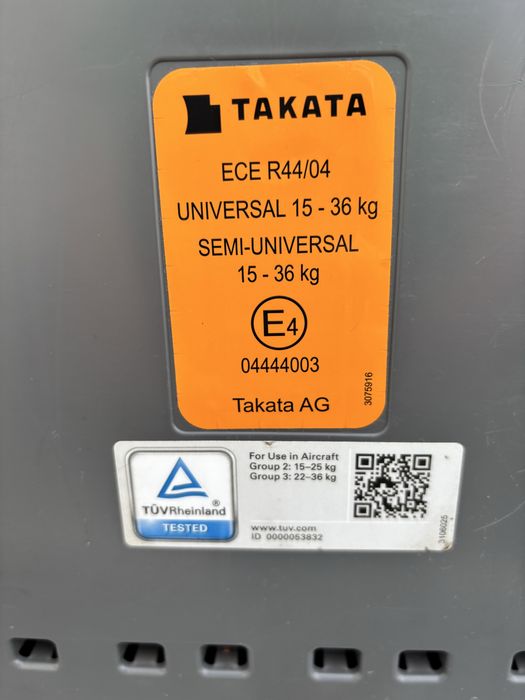 Fotelik Takata Maxi 15-36 kg