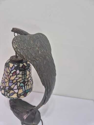 Lampa witrażowa z brązu