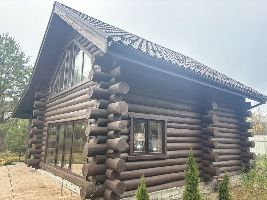 Продам будинок із дикого зрубу з ділянкою біля Києва! село Бзів