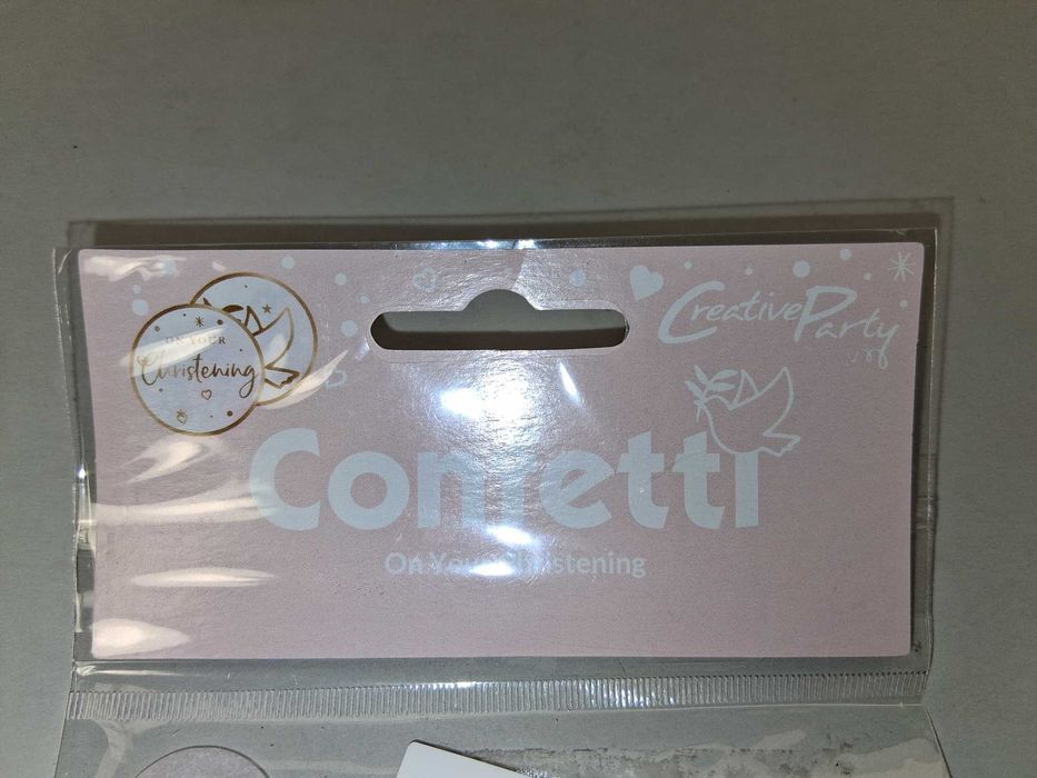 N037 Różowe Konfetti Chrzest Dekoracja Stołu Creative Party Gołąb