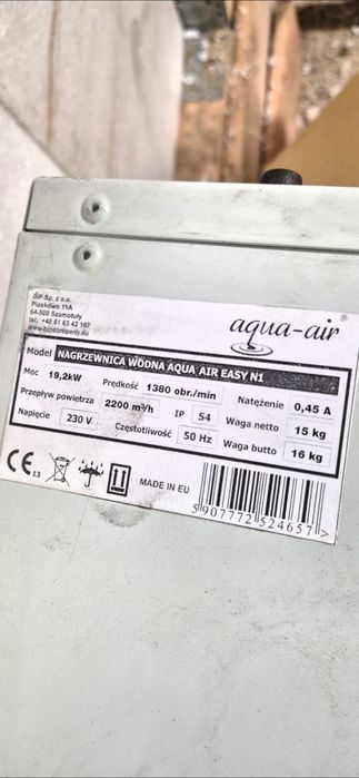 Nagrzewnica wodna 20kw dmuchawa