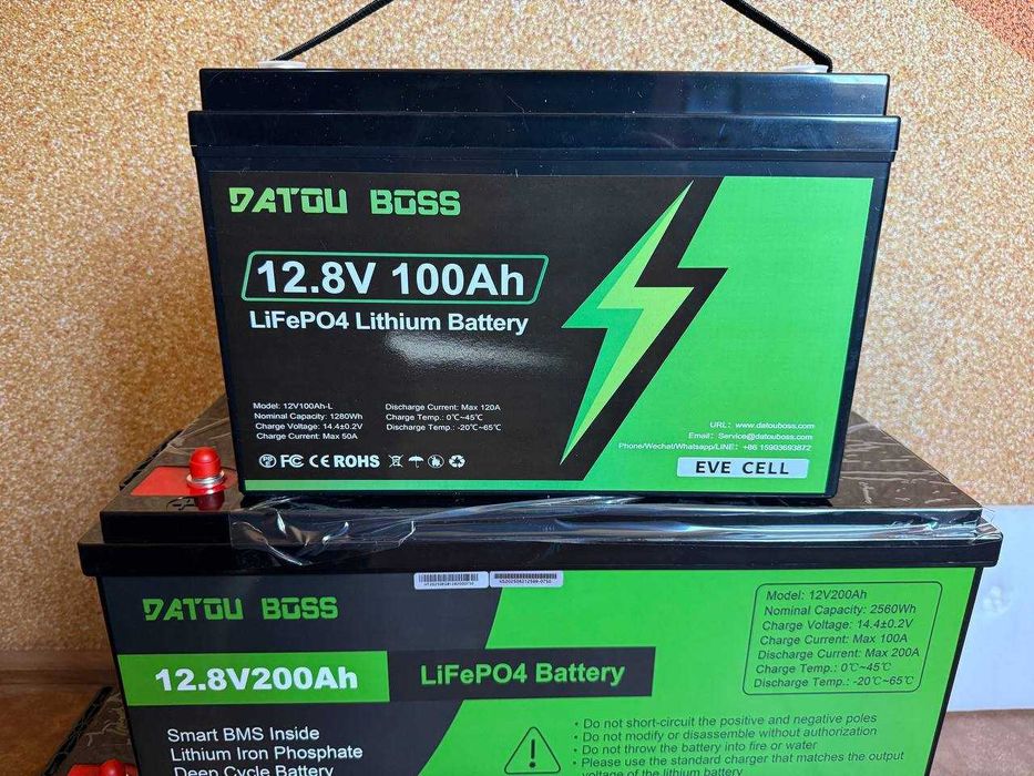 Акумулятор LiFePo4 Datou boss 12V, 12, 12В 50/100/200/300A, ah, аккумулятор lifepo4, eve, опт, оптом, літій, літієвий, литий, литиевый, Smart BMS, акб