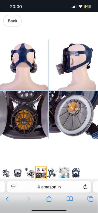 Маска панорамна PARCIL PD 100 повнолицева респіратор протигаз фільтрп