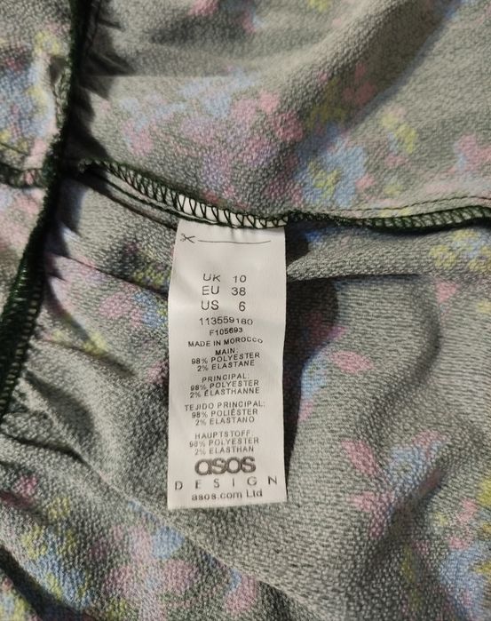 Платье-комбинезон ASOS DESIGN с неоновым цветочным принтом и оборками, р. M (38)
