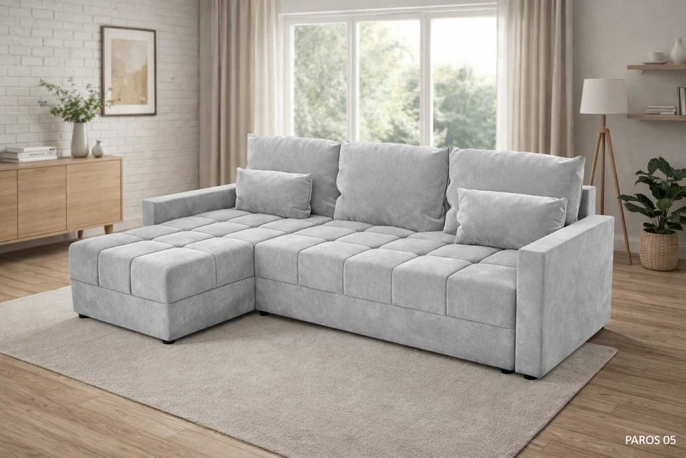 NOWY Narożnik z funkcją spania DOMINO L, Rogówka PRODUKT OD PRODUCENTA