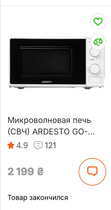 Продам мікрохвильову піч ardesto