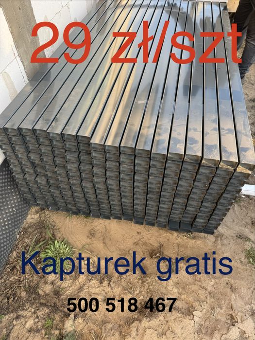 Słupek ogrodzeniowy 60x40 antracyt 7016 dł230 cm