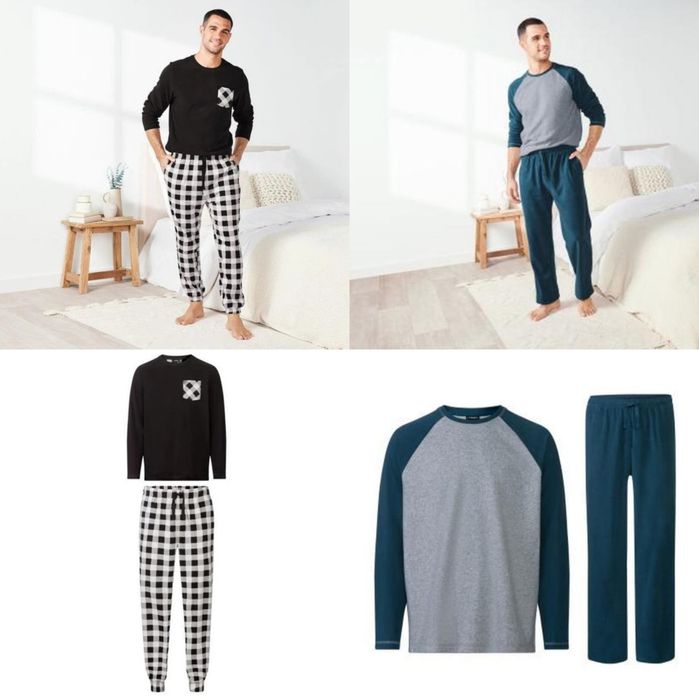 Мужская флисовая пижама домашний костюм LIVERGY® размер М , L