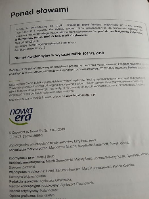 Podręcznik Ponad słowami 1 część 1 i 2