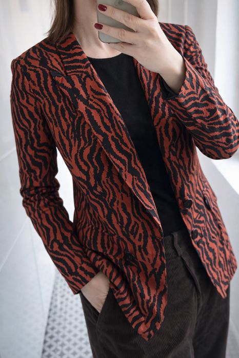 Marynarka Promod S 36 panterka czerwona