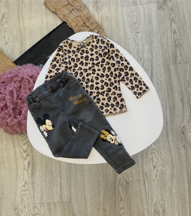 Блуза Zara, лосіни кльош, джинси з мікі, реглан, курточка, куртка