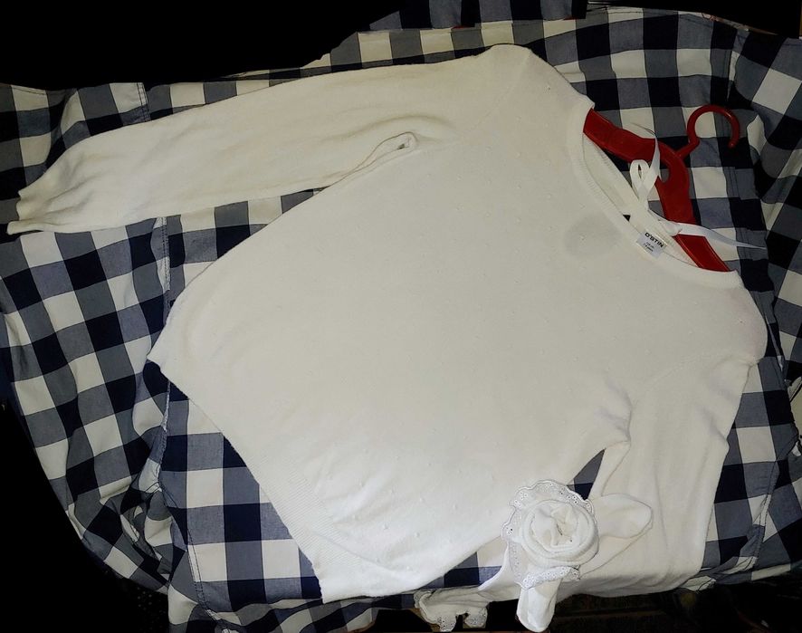 Детская одежда Белый свитер для девочки Светр O’STIN рост 128 7-8 лет