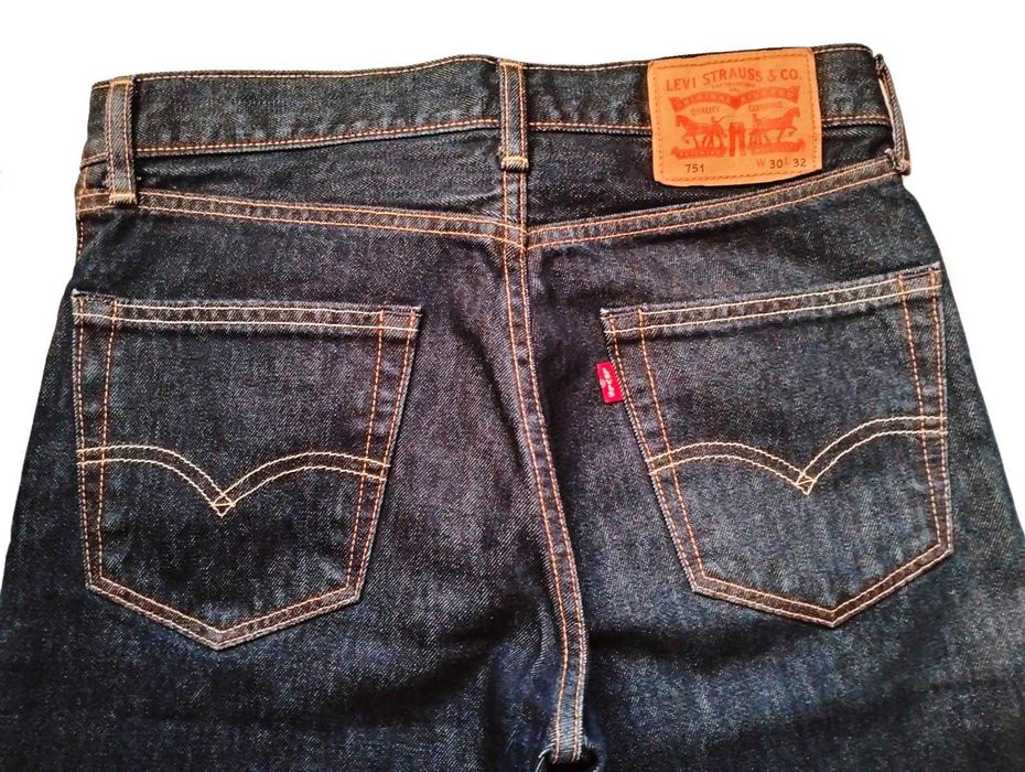 Джинсы мужские Levis, модель 751, 30/32, темно синие / индиго, новые