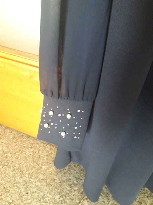 Vestido de festa em azul marinho e pérolas (NOVO COM ETIQUETA)